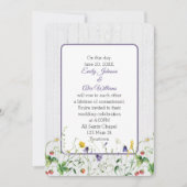 Bruiloft Wildbloemen op witgewassen hout Kaart (Voorkant)