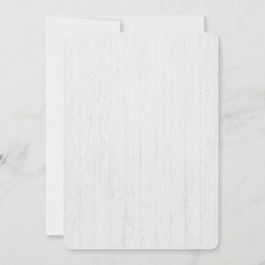 Bruiloft Wildbloemen op witgewassen hout Kaart (Achterkant)