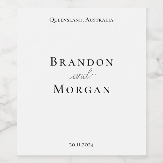 Bruiloft Win Label Wijn Etiket (Enkel label)