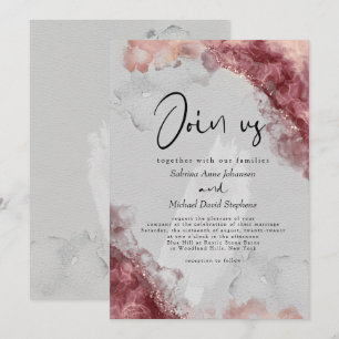 BRUILOFT   Wine Berry Blush Alcohol Inkt Kaart
