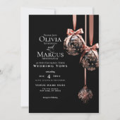 BRUILOFT | Winter roze en Onyx Baubles Kaart (Voorkant)