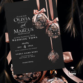 BRUILOFT | Winter roze en Onyx Baubles Kaart