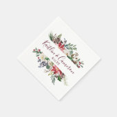 Bruiloft Winter Vakantie Servetten | Bourgogneblau (Hoek)