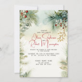 Bruiloft | Winter Waterverf groen Kaart (Voorkant)