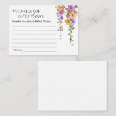 Bruiloft Wisdom Card met Bloemenslinger Informatiekaartje (Voorkant / Achterkant)