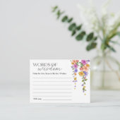 Bruiloft Wisdom Kaart met Bloemrank (Staand voorkant)