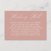 Bruiloft Wishing Well Calligrafie Script Roos Gold Informatiekaartje (Voorkant)