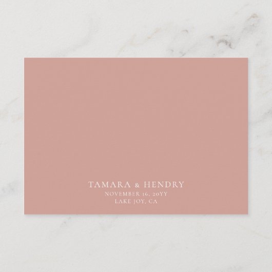 Bruiloft Wishing Well Calligrafie Script Roos Gold Informatiekaartje (Achterkant)