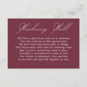 Bruiloft Wishing Well Kalligrafie Script Bourgondi Informatiekaartje (Voorkant)
