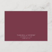 Bruiloft Wishing Well Kalligrafie Script Bourgondi Informatiekaartje (Achterkant)