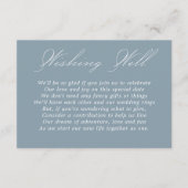 Bruiloft Wishing Well Kalligrafie Script Dusty Blu Informatiekaartje (Voorkant)