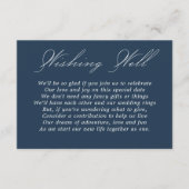 Bruiloft Wishing Well Kalligrafie Script Navy Blue Informatiekaartje (Voorkant)