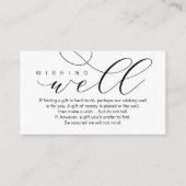Bruiloft Wishing Well, Moderne Elegantie minimaal Informatiekaartje (Voorkant)