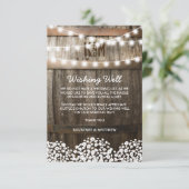 Bruiloft Wishing Well Rustic Country Baby's Breath Informatiekaartje (Staand voorkant)