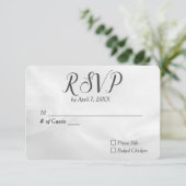 Bruiloft Wit Abstract RSVP (Staand voorkant)