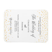 Bruiloft wit gouden harten luxe uitnodiging magneet (Horizontaal)