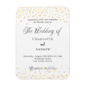 Bruiloft wit gouden harten luxe uitnodiging magneet (Verticaal)