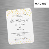 Bruiloft wit gouden harten luxe uitnodiging magneet