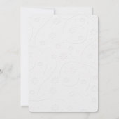 Bruiloft Wit In reliëf gemaakt Bloemen met Hart Li Kaart (Achterkant)