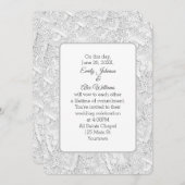 Bruiloft Wit Kant uitnodigen Kaart (Voorkant / Achterkant)