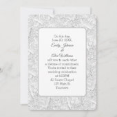 Bruiloft Wit Kant uitnodigen Kaart (Voorkant)