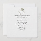 bruiloft, wit linthart en rozenbouquet kaart (Achterkant)