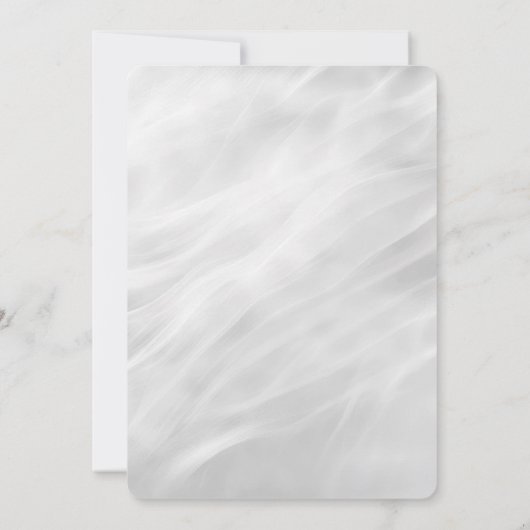 Bruiloft Wit Marmer Abstract Kaart (Achterkant)