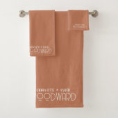 Bruiloft Wit Monogram Passen getrouwd Terracotta Bad Handdoek (Insitu)