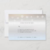 Bruiloft Witte Berken Sneeuwgele Lichten RSVP Kaartje (Achterkant)