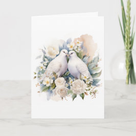 Bruiloft witte duiven Waterverf