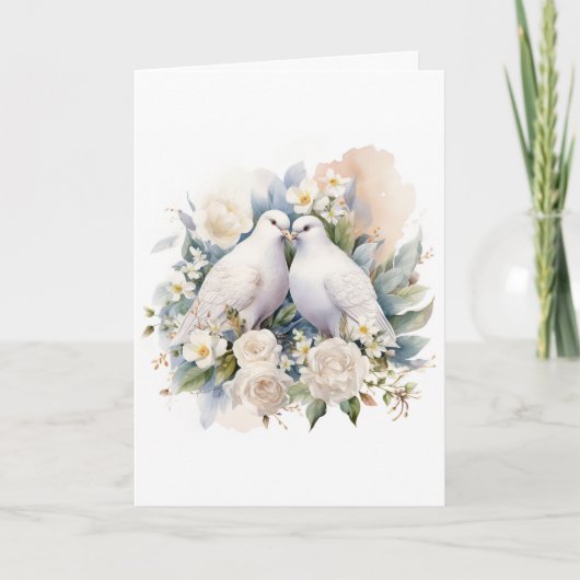 Bruiloft witte duiven Waterverf (Voorkant)