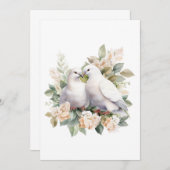 Bruiloft witte duiven Waterverf Kaart (Voorkant / Achterkant)