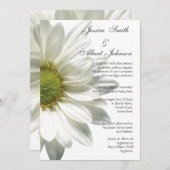 Bruiloft witte grote madeliefje uitnodiging (Voorkant / Achterkant)