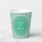 Bruiloft Witte Kant Papier beker (Voorkant)