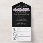 Bruiloft witte orchidee omhelzen- alles in één uit all in one uitnodiging (Binnen)