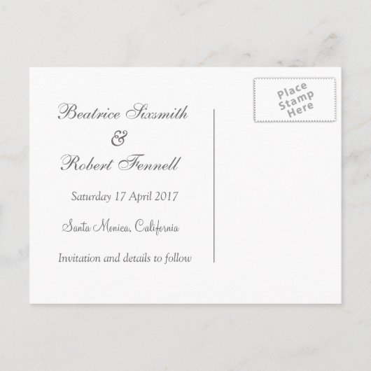 Bruiloft. Witte orchideeën. Save the date Aankondigingskaart (Achterkant)