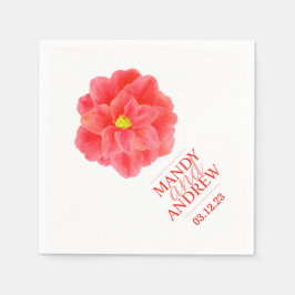 Bruiloft witte rode camellia aangepaste servetten