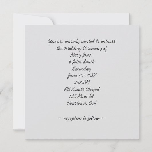 Bruiloft Witte Tulpen en Daisy Op Bijbel Kaart (Achterkant)