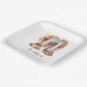 Bruiloft Witte voordeur Herfst Papieren Bordje (Gebogen)