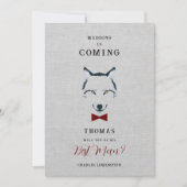 Bruiloft Wolf Best Man Grijs Shades Rood Bow Strop (Voorkant)