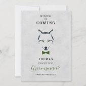 Bruiloft Wolf Groomsman Grijze tinten Groene Boog (Voorkant)