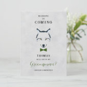 Bruiloft Wolf Groomsman Grijze tinten Groene Boog (Staand voorkant)