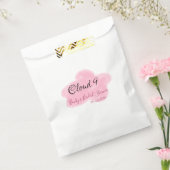 Bruiloft wolken negen rode pastel naamdatum bedankzakje (Gezegeld)