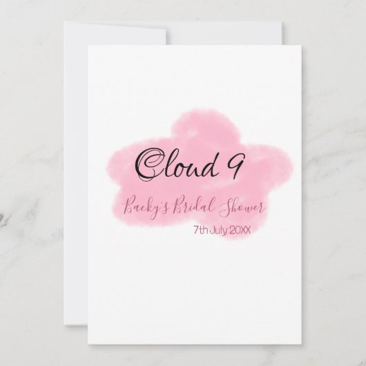 Bruiloft wolken negen rode pastel naamdatum kaart (Voorkant)