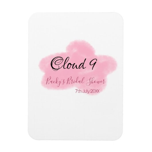 Bruiloft wolken negen rode pastel naamdatum magneet (Verticaal)