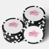 Bruiloft wolken negen rode pastel naamdatum poker chips (Opstapeling)