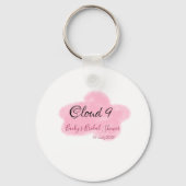 Bruiloft wolken negen rode pastel naamdatum sleutelhanger (Achterkant)