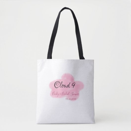 Bruiloft wolken negen rode pastel naamdatum tote bag (Voorkant)