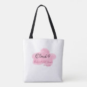 Bruiloft wolken negen rode pastel naamdatum tote bag (Achterkant)
