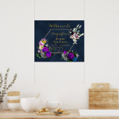 Bruiloft Wonderland Bruids-Thee Welkomstposter Poster (Keuken)